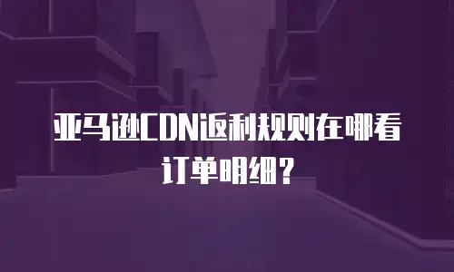 亚马逊CDN返利规则在哪看订单明细？