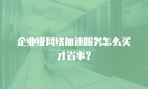 企业级网络加速服务怎么买才省事？