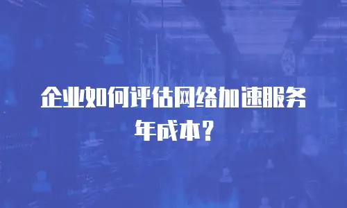 企业如何评估网络加速服务年成本？