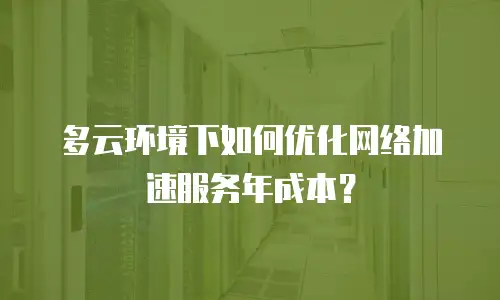 多云环境下如何优化网络加速服务年成本？