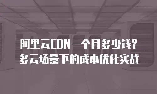 阿里云CDN一个月多少钱？多云场景下的成本优化实战