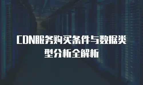 CDN服务购买条件与数据类型分析全解析