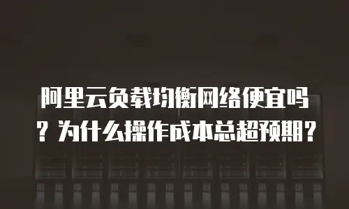 阿里云负载均衡网络便宜吗？为什么操作成本总超预期？