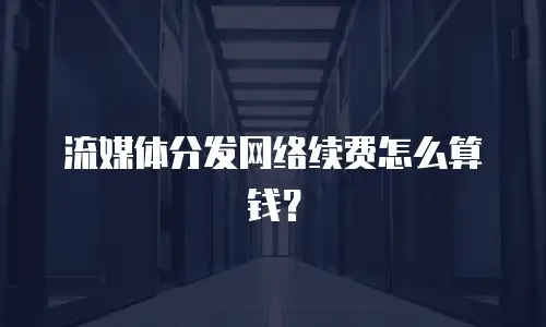 流媒体分发网络续费怎么算钱？