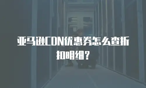 亚马逊CDN优惠券怎么查折扣明细？