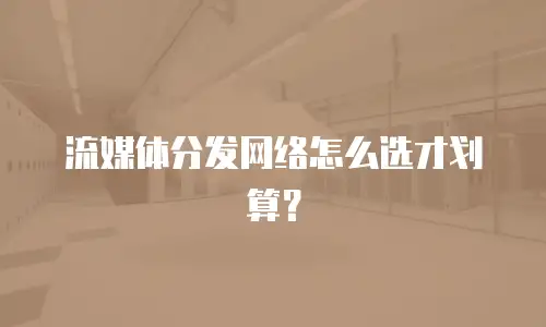 流媒体分发网络怎么选才划算？