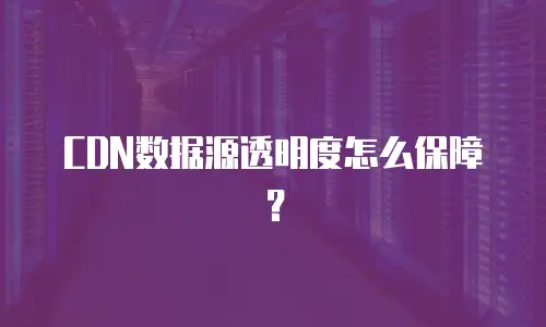 CDN数据源透明度怎么保障？