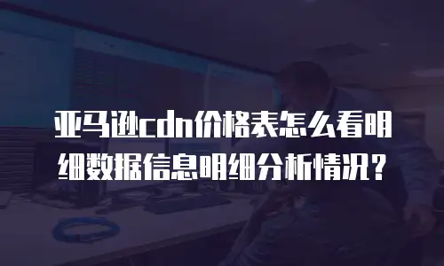 亚马逊cdn价格表怎么看明细数据信息明细分析情况？