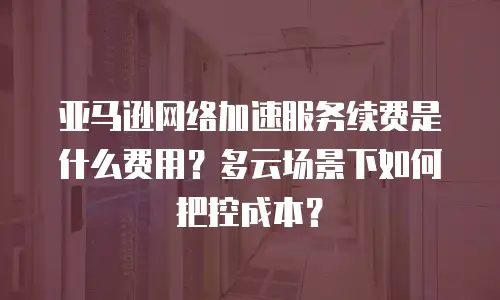 亚马逊网络加速服务续费是什么费用？多云场景下如何把控成本？