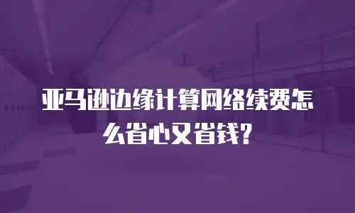 亚马逊边缘计算网络续费怎么省心又省钱？
