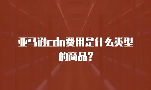 亚马逊cdn费用是什么类型的商品？