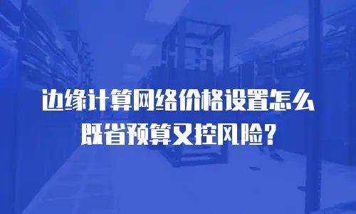 边缘计算网络价格设置怎么既省预算又控风险？