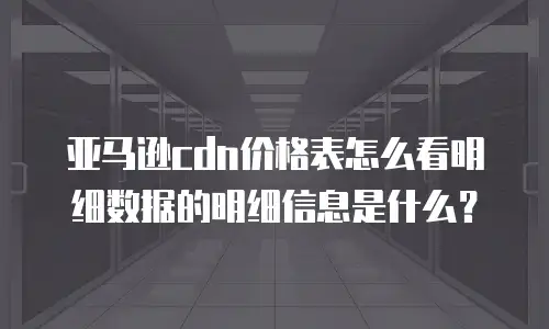 亚马逊cdn价格表怎么看明细数据的明细信息是什么？