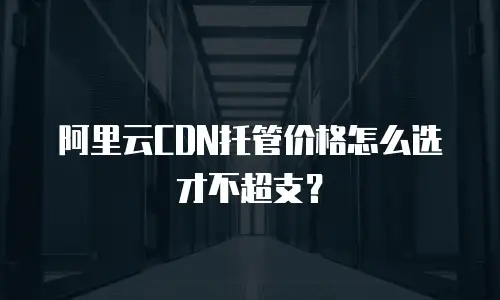 阿里云CDN托管价格怎么选才不超支？
