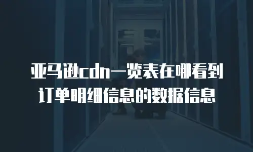 亚马逊cdn一览表在哪看到订单明细信息的数据信息