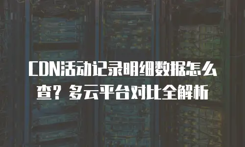 CDN活动记录明细数据怎么查？多云平台对比全解析