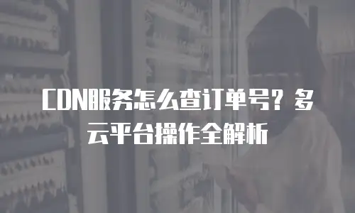 CDN服务怎么查订单号？多云平台操作全解析