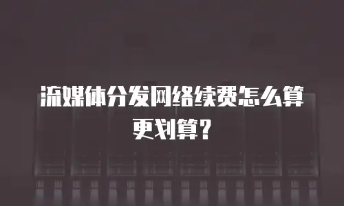 流媒体分发网络续费怎么算更划算？