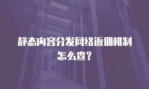 静态内容分发网络返佣机制怎么查？