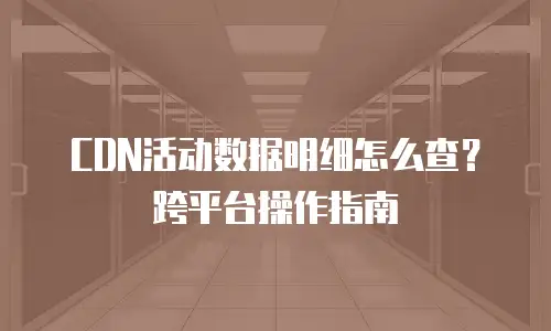 CDN活动数据明细怎么查？跨平台操作指南