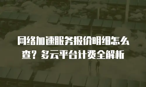 网络加速服务报价明细怎么查？多云平台计费全解析