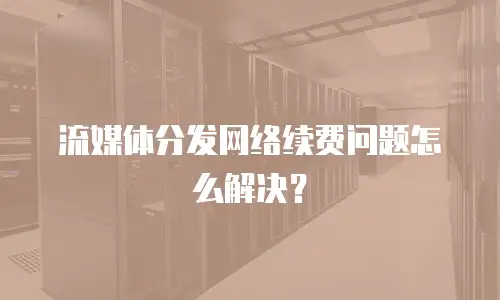 流媒体分发网络续费问题怎么解决？