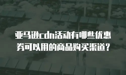 亚马逊cdn活动有哪些优惠券可以用的商品购买渠道？