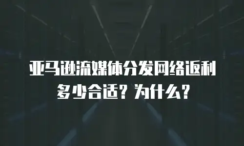 亚马逊流媒体分发网络返利多少合适？为什么？