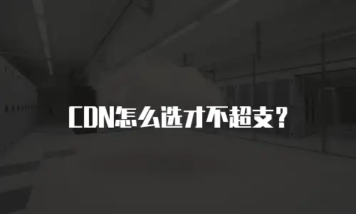CDN怎么选才不超支？