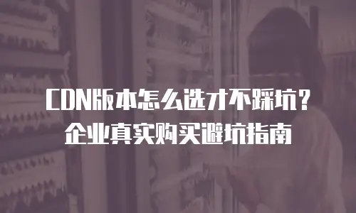 CDN版本怎么选才不踩坑？企业真实购买避坑指南