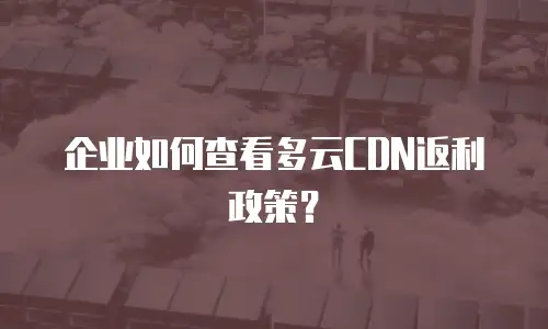 企业如何查看多云CDN返利政策？