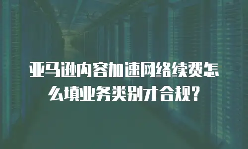 亚马逊内容加速网络续费怎么填业务类别才合规？