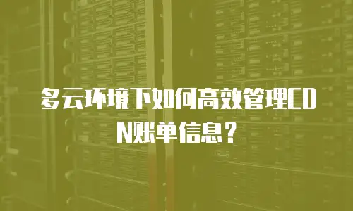 多云环境下如何高效管理CDN账单信息？