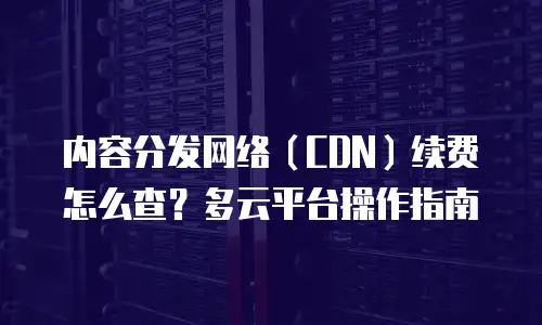 内容分发网络（CDN）续费怎么查？多云平台操作指南