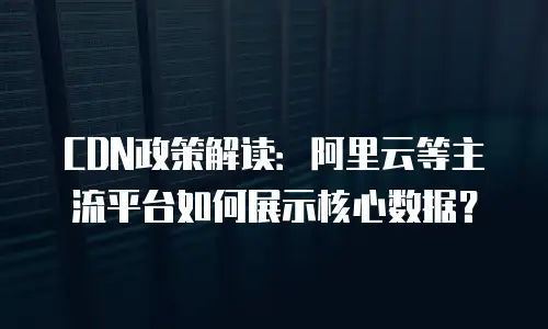 CDN政策解读：阿里云等主流平台如何展示核心数据？