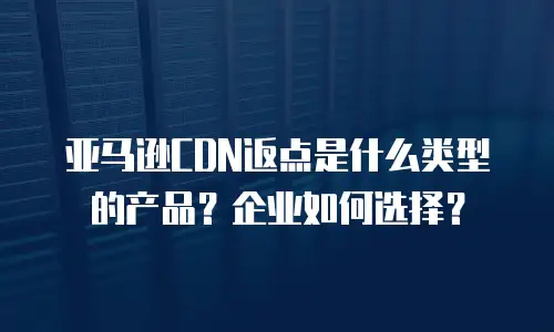 亚马逊CDN返点是什么类型的产品？企业如何选择？