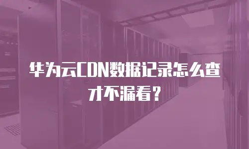 华为云CDN数据记录怎么查才不漏看？