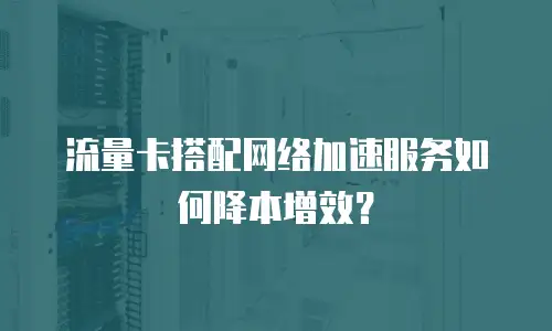 流量卡搭配网络加速服务如何降本增效？