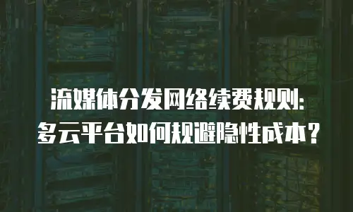 流媒体分发网络续费规则：多云平台如何规避隐性成本？