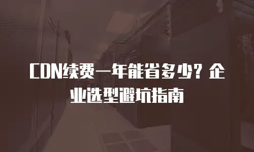 CDN续费一年能省多少？企业选型避坑指南