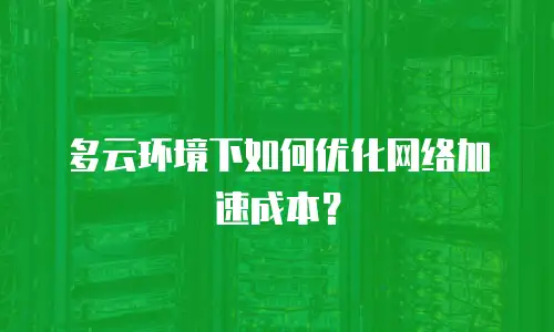 多云环境下如何优化网络加速成本？