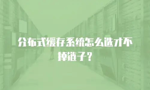 分布式缓存系统怎么选才不掉链子？
