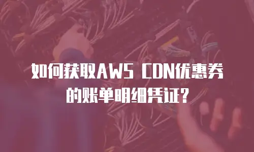 如何获取AWS CDN优惠券的账单明细凭证？