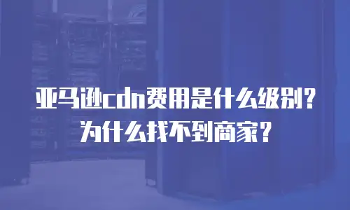 亚马逊cdn费用是什么级别？为什么找不到商家？