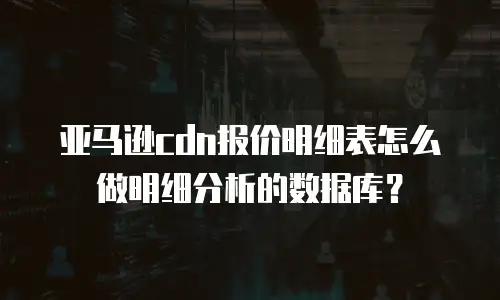 亚马逊cdn报价明细表怎么做明细分析的数据库？