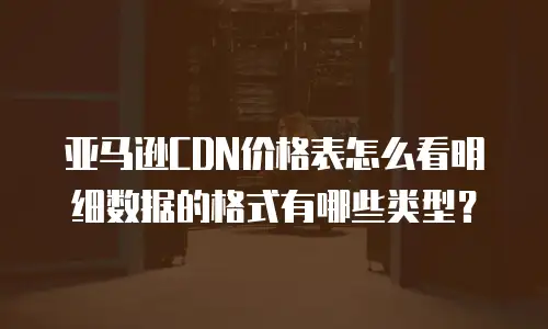 亚马逊CDN价格表怎么看明细数据的格式有哪些类型？