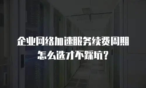 企业网络加速服务续费周期怎么选才不踩坑？