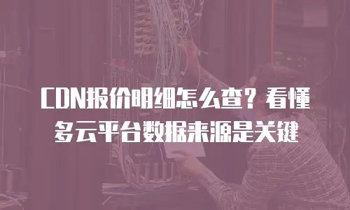 CDN报价明细怎么查？看懂多云平台数据来源是关键