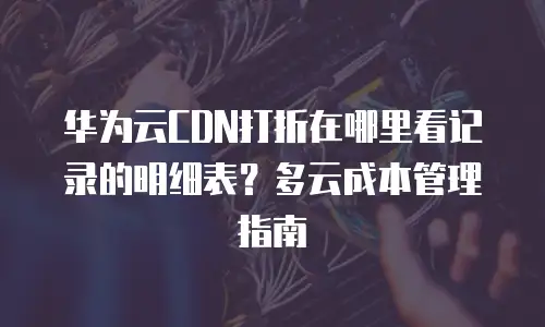 华为云CDN打折在哪里看记录的明细表？多云成本管理指南