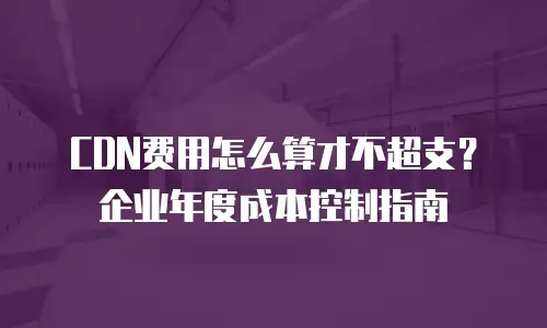 CDN费用怎么算才不超支？企业年度成本控制指南